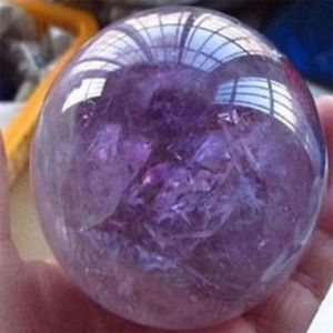 Neuheiten Natürliche Amethyst-Quarz-Kugel, große, hübsche Kristallkugel, heilender lila Stein, 1 Stück, Geode-Steine und Kristalle, 2023