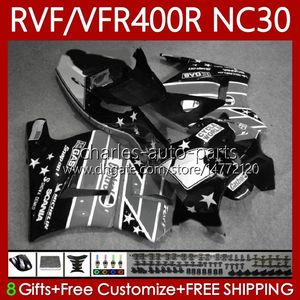 Carroçaria para Honda RVF400R NC30 V4 VFR400 R VFR400R 89 90 91 92 93 79No.160 RVF400 RVF VFR 400 R 400rr VFR 400R 1989 1990 1991 1992 1993 VFR400RR R 89-93 Fairing Cinza Preto