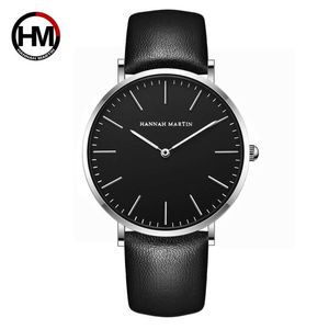 Japan Quartz Män Armbandsur Mode Top Luxury Brand Sport Casual Vattentät Klockor Äkta Läder Man Relogio Masculino 210527