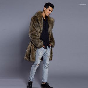 Mäns Jackor Mens Jacket Coat Varm Vinter Tjock Overcoat Faux Fur Parka Outwear Cardigan Mode Men Kläder Plus Storlek1