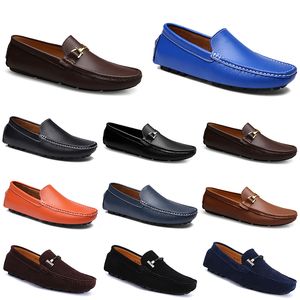 leathers doudous men casual drivings shoes Breathable soft sole Light Tans black navys whites blue silver yellows greys footwear all-match outdoor cross-border