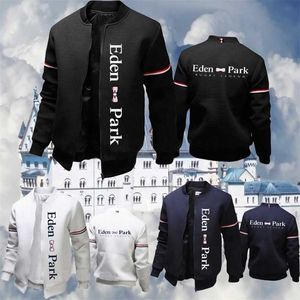 Paryż Drukuj Mężczyźni Jesień i Zima Solid Color Coat Casual Outdoor Baseball Uniform Man Slim Fit Sports Zipper Jacket 211217