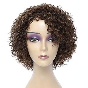 3 Tone ombre kinky Curly Human Hair Wigs for Black Women Brown blonde P4/27/30 pixie bob african american hairstyle Glueless 150%density fashion new arrival