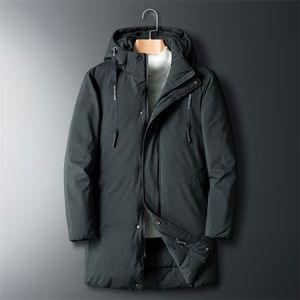 Tjockt Ned Parka Coat Oversize 6XL 7XL 8XL Märke Håll varma vintermäns svarta blå röda vadderade jacka 211204