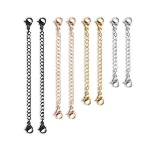 10 stücke Edelstahl Kette Extender Schmuck mit Hummer-Verschlüsseln für Halskette Armband Schmuckherstellung von Lieferungen