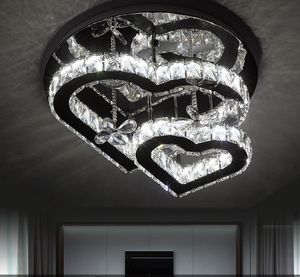 Modern Lustre Crystal Dimmable Led Ceiling Lights Chrome Mirror Steel Bedroom Led Ceiling Lamp Living Room Ceiling Light Fixture