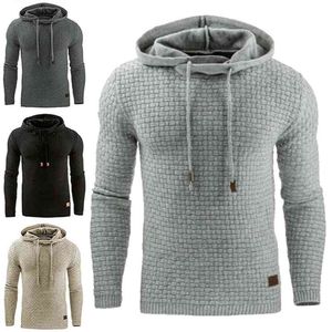 Spring And Autumn Men's Hoodie Jacquard Hooded Sweatshirt Pullover Long Sleeve Jacket Fitness Jogging Suit 210813
