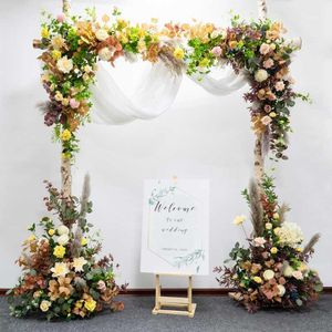 Wedding Arch Idyllic Autumn Simulation Flower Art Soft Decoration Row Welcome Area Stage Achtergrond1