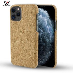 Miljövänlig mobiltelefonfodral Custom Blank Cork Wood Bionedradable Shell Shocksäker för iPhone 6 7 8 x XR XS 11 12 Pro Max