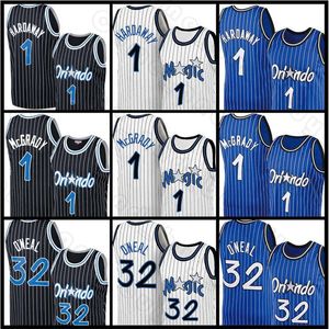 Koszulka Penny 1 Hardaway Tracy Retro McGrady Basketball Magics Orlandos Jonathan Mesh Isaac Shaquille Stripe biały niebieski czarny