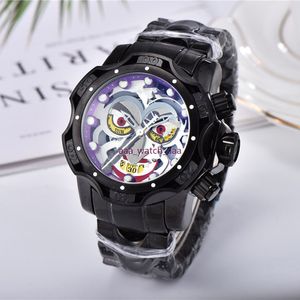 2021 Dobra Jakość DC Joker Reserve Venom Stainless Steel Ruch japoński 52 mm Mężczyźni Zegarek Kwarcowy