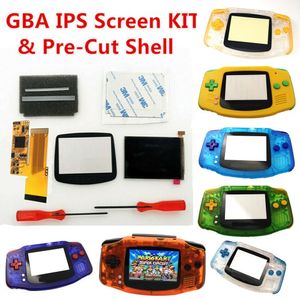 V2 IPS zestawy podświetlenia LCD 10 poziomów jasność LCD do konsoli Gameboy Advance do GBA i kolorowe wstępnie wycięte etui Shell 210317