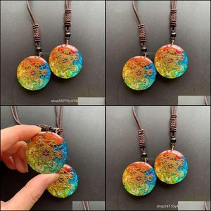 Halsketten Anhänger Schmuck 7 Chakra Kristall Adam Halskette Live-Übertragung Aogen Energie Harz Anhänger Pullover Kette 41T8514 Drop Lieferung 20