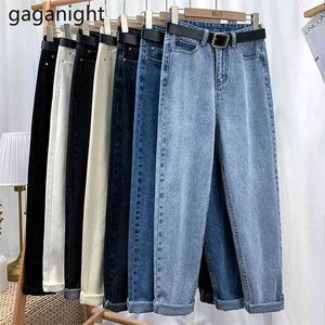 Donne jeans jeans coreano denim larga gamba pantalone primavera autunno harem vita alta in vita moda plus size pantaloni 210601
