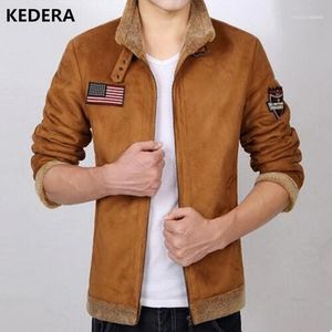 Men's Jackets Men's Wholesale- 2022 Men Leather Winter Jacket Wool Clothing Trench Style Genuine Coat With Fur Cashmare Motorcycle Jack