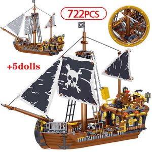 722 sztuk Seria Pirate Bloki Bogu Burza Kompatybilny Pirate Boat Figury Cegły Edukacja Zabawki dla dzieci Prezenty X0902