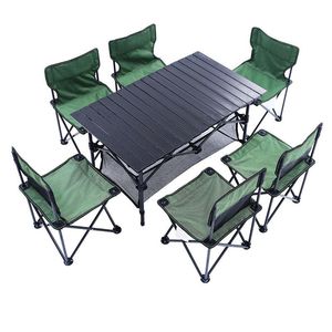 Meble obozowe Kemping 4 ~ 6 Osoba Składany stół i krzesło Zestaw Outdoor Beach Grill Self-Driving Picnic Sprzęt