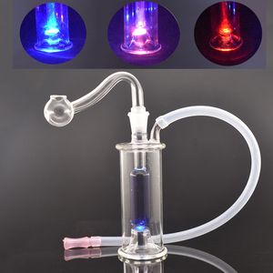 Atacado Protable 10mm feminino mini espessura diodo emissor de luz diodo emissor de luz diodo emissor de luz de vidro de vidro bong com tigela de vidro de vidro de 10mm e mangueira de silicone para fumar