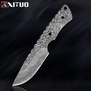 Xituo Fixed Blade Pocket Kniv Damascus Steel Knife Survival Jakt Camping Knivar Utomhus EDC Verktyg Skarp Kock Fruktkniv