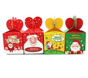 Julklappspaket packning låda santa claus tecknad mönster pack case äpple godis lagring paket lådor xmas party dekorativa prydnad grossist