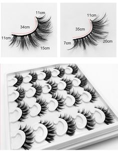 3D Mink Lash Faux Cils Pestañas 8D Cílios Falsos Naturalmente Ondulado 10 Pares de Cílios Conjunto De Cor-de-rosa Caixa De Cor Embalagem Cílios Falso 8styles para opção