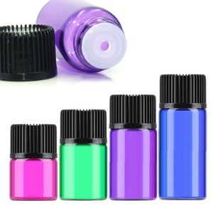 200pcs 빈 1ml 2 ml 3ml 5ml 작은 다채로운 유리 병 미니 향수 샘플 컨테이너 에센셜 오일 액체 테스트 바이알