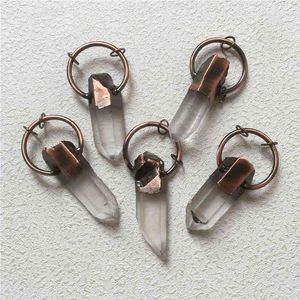 ネックレスのためのアンティークの銅メッキの半貴石の宝石類のペンダントFUWO自然クリアクルートペンダントPD360