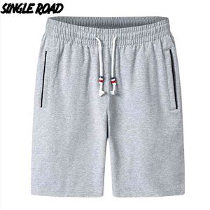 Single Road Men's Casual Shorts Verão Sólido Plano Calças Curtas Masculinas Cinza Correndo Esportes Para Plus Size 6XL 210629