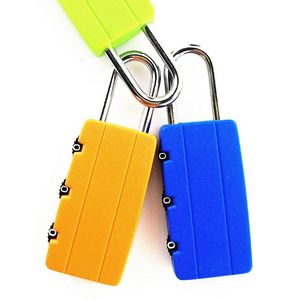 Cadeados com chave 3 dígito bloqueio de combinação para ginásio esportes escola funcionário segurança código de segurança plástico coberto colorido