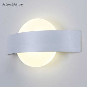 Feimefeiyou Lampada LED настенные светильники AC85-265V Современные простые спальные огни Крытый столовой коридор освещения алюминиевый материал 210724