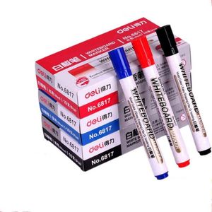 Distantes Jukuai 10 Pçs / Lote Marcador de Whiteboard Vermelho Pena de Tinta Azul Negro para White Board Canetas Criativos Material de Escritório School Supplies802