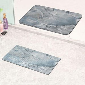 Bath Mats Modern Household Bathroom Mat Marble Pattern Eco-friendiy PVC Bottom Suction Cup Non-slip Bathtub Side Rug