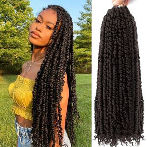 Passion Twist Hair 24 Inch Water Wave Crochet Hair Passion Twists Long Bohemian Twisted Crochets Synthetic Braiding Hair Extensions LS01