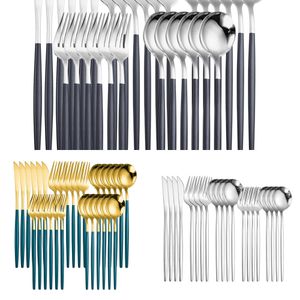 20pcs Home Hotel Restaurant Stainless Steel Cutlery Set Knife Fork And Spoon Full Set Of Cutlery Dessert Food Tableware Supplies X0703