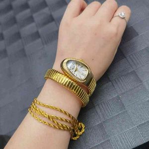 MissFox Pulseira Clássica Watch White Snake Dial 18k Ouro Ouro Mulher Quartz Relógios Presente Pessoas Antervadoras Relógios De Relógio De Relógio Para A Senhora