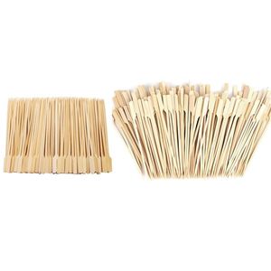 Forks 900 Pcs Bamboo Paddle Skewers BBQ Picks For Outdoor Grilling, Kebab, Fondue And More, 500 12cm & 400 18cm
