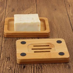 100pcs Bamboo Soap Holder Natural Soap Dishes Boxes Soap Dish Bathroom Shower Storage Plate Stand