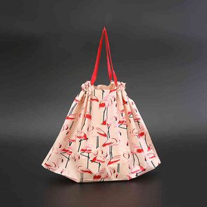 10pcs Thick Large Plastic Red Flamingo Jewelry Cosmetics Gift Clothing Store Packaging s With Handle Shopping Bag