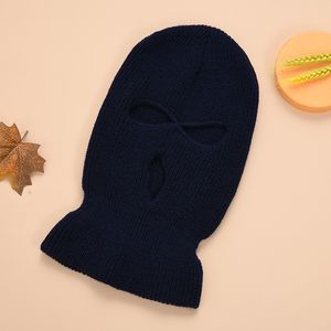 Full Face Cover Mask Three 3 Hole Balaclava Knit Hat Tactical CS Winter Ski Cycling Mask Beanie Hat