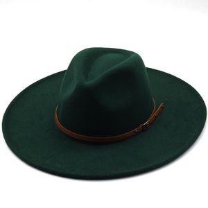 Chapéu Fedora Clássico de aba larga Porkpie Camel Black Men Women Boné de inverno esmagável Derby Wedding Church Jazz Hats aa13