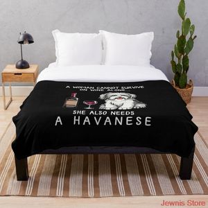 Koce Havany i wino zabawny pies koc polar sztuka nadruku dla dorosłych dzieci ciepłe łóżko rzut narodzony Bayby Boys Prezenty