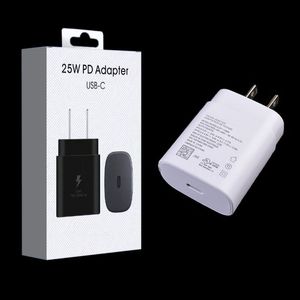 OEM Kalite-C Tip Şarj Cihazlar Not 10 USB C Hızlı Şarj Eu ABD Hızlı Şarj Cihazı Adaptörü PD 20W Güç Duvar Fişi 25W Samsung Galaxy Note10 S10 S20 S21 S22 EP-TA800