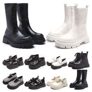 Martin boots Chelsea womens black white Pistachio Frost high low platform Ankle Half Boot round toes fashion outdoor