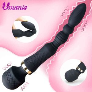 Nxy Vibrador Vibrador para mulheres Magic Wand Massager Duplo Vibrador Anal Grânulos Clitóris Estimulador G Vibradores Spot Feminino Masturbator 0104