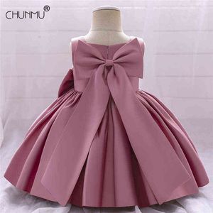 Niemowlę Baby Girls 1st Roku Urodziny Suknie Christening Suknie Baby Chrzest Ubrania Koronki Tutu Big Bow Princess Dresses G1129