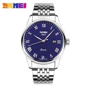 Skmei Japão Quartz Movimento Masculino relógios masculinos relógio relógio de pulso Relogios masculino 9058 Cinta de couro de aço inoxidável 2 estilo x0625