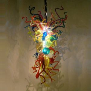 Multi Color Light Fixture Lampe Hohe hängende Hand Geblasene Glas Kronleuchter für Bar LED Home Pendelleuchten Wohnzimmer Dekor 24 um 40 Zoll