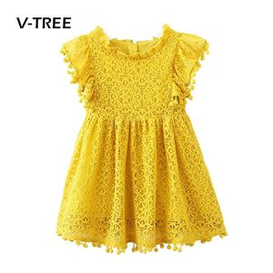 V-Tree Baby Girls Dress Summer Lace Księżniczki Suknie Dla Dziewczyn Wedding Birthday Party Dresses Kids Marka Dzieci Kostium 2-8y Q0716