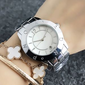Mode Marke Armbanduhr Frauen Dame Mädchen Stahl Metall Band Datum Quarz Armbanduhr P55