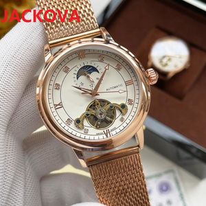 Orologi da polso alla moda a carica automatica Regalo Daydate Moon watch Sapphire 42MM Calendario settimanale Maglia in acciaio inossidabile Data automatica Orologi da uomo meccanici automatici reloj de lujo